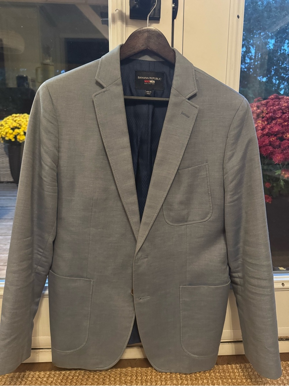 Banana Republic Men's Light Gray Patch Pocket Blazer